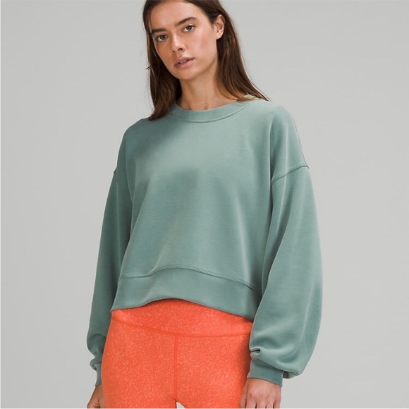 lululemon athletica Tops - Lululemon Softstreme Perfectly Oversized Crop Crew Sweatshirt 8